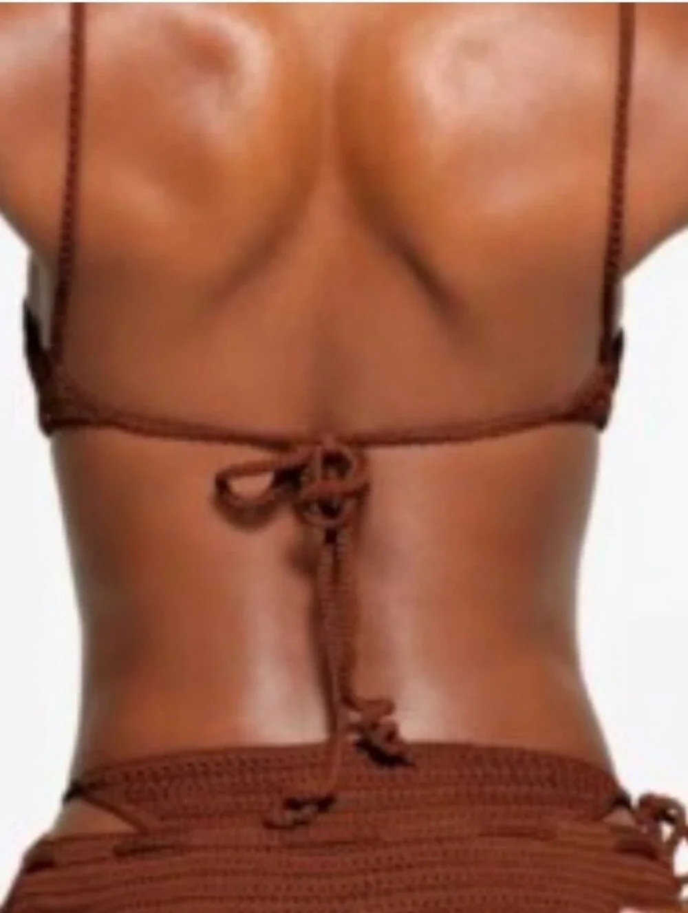 SKIMS Brown Crochet Bikini Top and Bottom Set